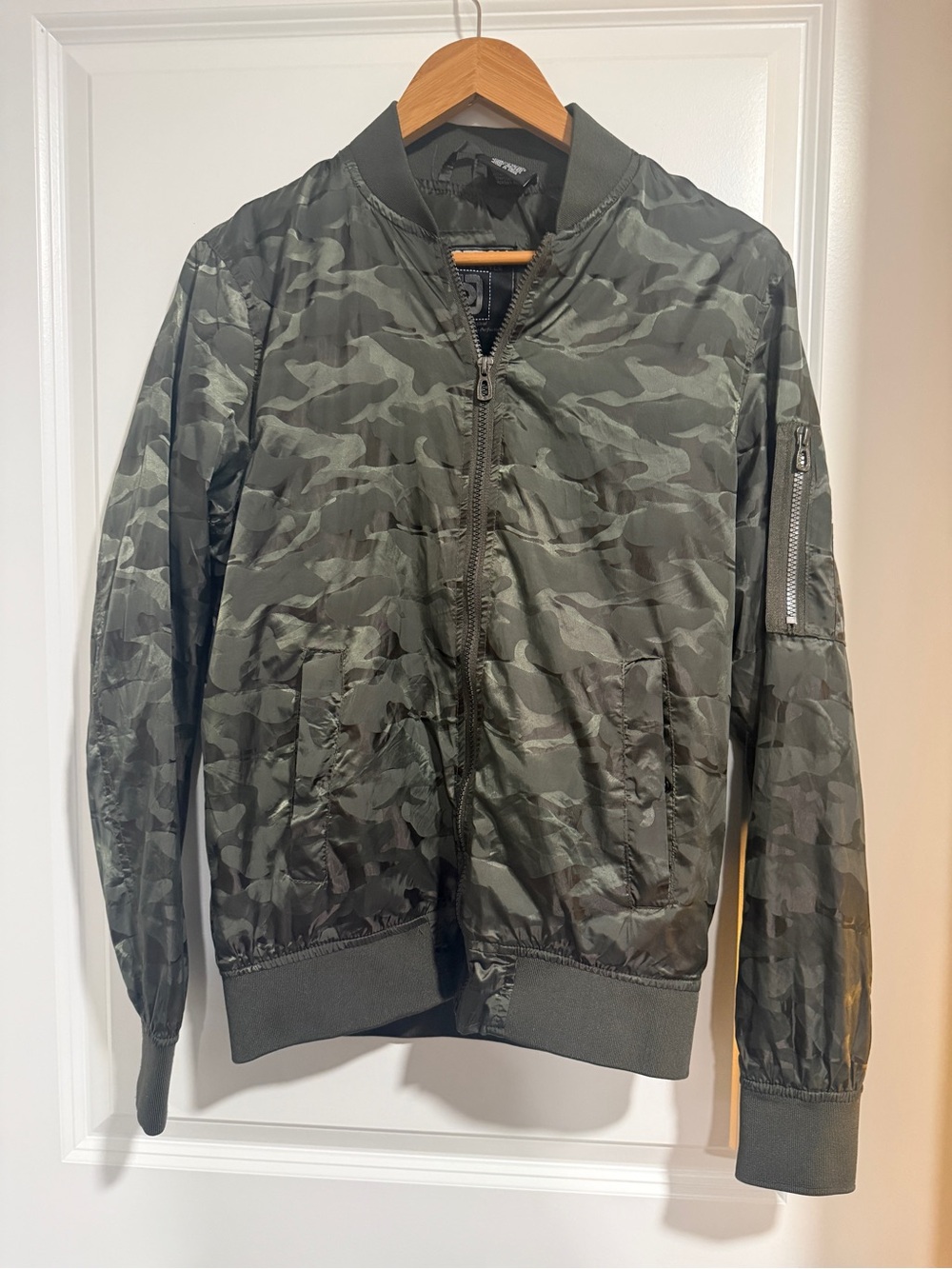 Men's Olive Camo Distortion Windbreaker Jacket